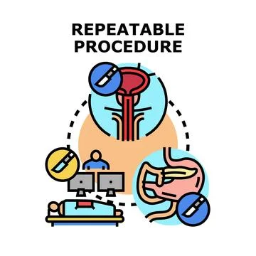 Medical repeatable procedure concept for surgical operation Stock Illustration