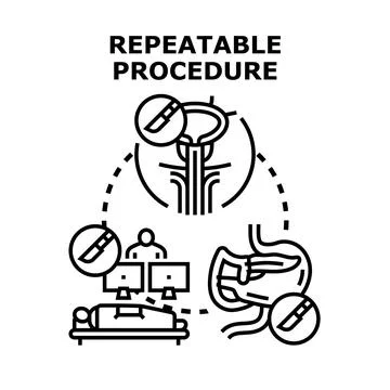 Medical repeatable procedure concept for surgical operation Stock Illustration
