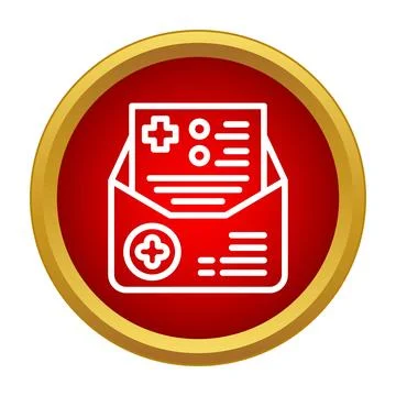 Medical report document in envelope icon イラスト素材