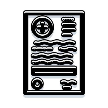 Medical report document icon representing healthcare data Illustrazione stock