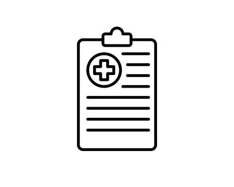 Medical Report line flat vector icon for mobile application, button and websi Stock Illustration