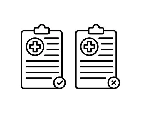 Medical Report line flat vector icon for mobile application, button and websi Stock Illustration