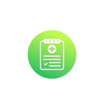 Medical report, test vector round icon Ilustración de archivo