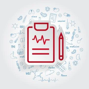 Medical Report vector icon for mobile application, button and website design Stock Illustration