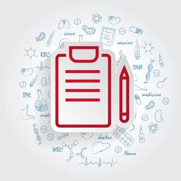 Medical Report vector icon for mobile application, button and website design Stock Illustration