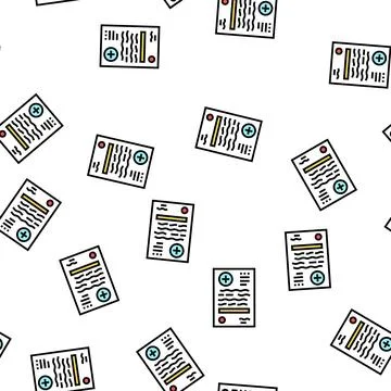 Medical report vector seamless pattern Stock Illustration