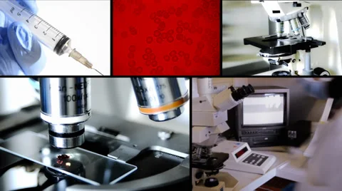 Medical research collage Stockbeeldmateriaal 33731093