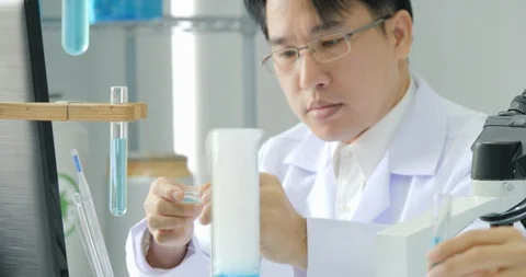 Medical research scientists work on modern laboratory. Stock Footage 93838853