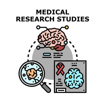 Medical research studies exploring brain health and disease Stock Illustration