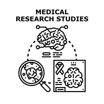 Medical research studies exploring brain health and disease Stock Illustration