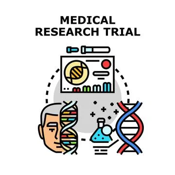 Medical research trial developing scientific solutions and treatment Stock Illustration