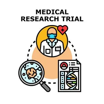 Medical research trial finding new treatment methods Stock Illustration