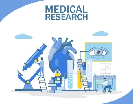 Medical research, vector flat style design illustration Stock Illustration