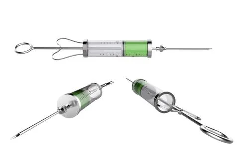 Medical reusable syringes multiple 库存插图