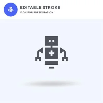Medical Robot icon vector, filled flat sign, solid pictogram isolated on whit Stock Illustration
