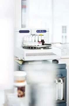 Medical samples in tissue stainer Stock Photos