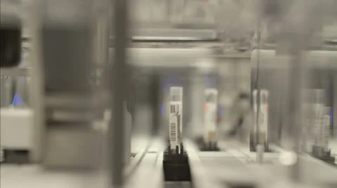 Medical samples transferring on machine Stock Footage 25280559