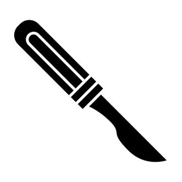 Medical scalpel solid icon. Surgery knife vector illustration isolated on white Stock Illustration