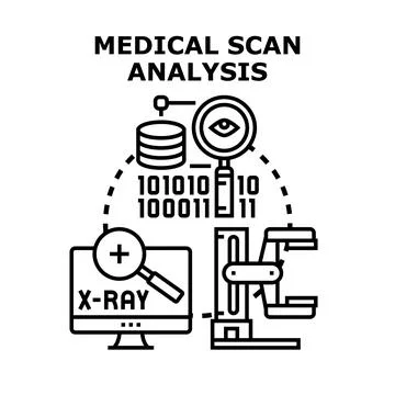 Medical scan analysis using modern technology and data Stock Illustration