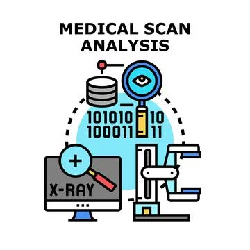 Medical scan analysis using modern technology and data Stock Illustration