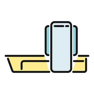 Medical scanner machine performing diagnostic imaging and radiology Stock Illustration