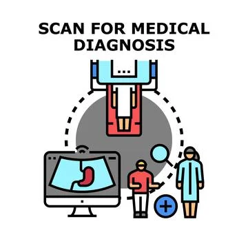 Medical scanning process for precise diagnostic imaging Stock Illustration