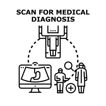 Medical scanning process for precise diagnostic imaging Stock Illustration