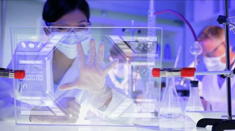 Medical Science Research Asian Female Clinical Scientist Human Blood Testing CG Stock Footage
