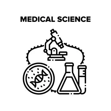 Medical Science Vector Black Illustration Stock Illustration