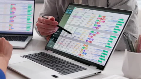Medical Scientist Studies Data On Computer Stock Footage 331520674