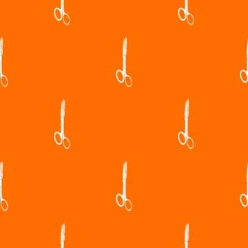 Medical scissors pattern vector orange Stock Illustration