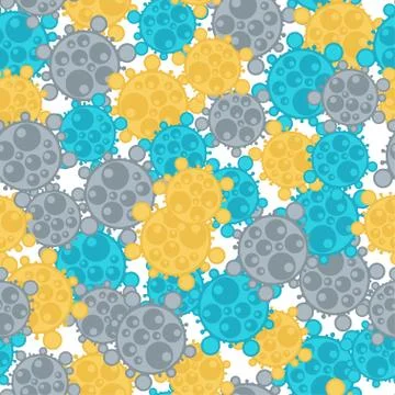 Medical seamless pattern with abstract viruses and microbes Stockillustratie