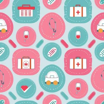 Medical seamless pattern background Stock Illustration