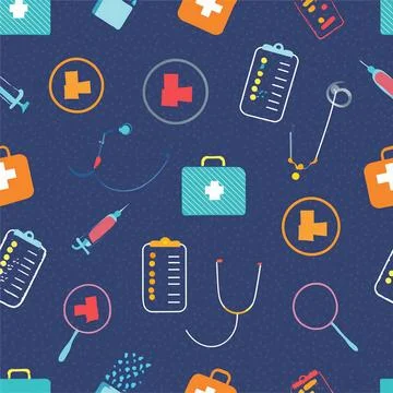 Medical seamless pattern background Stock Illustration