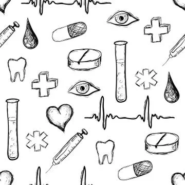 Medical seamless pattern Stock Illustration