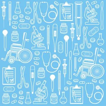 Medical seamless pattern 库存插图