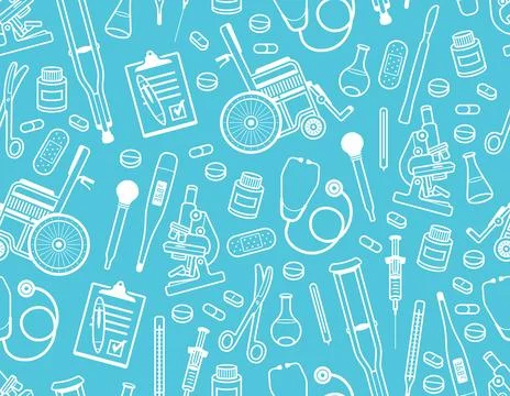 Medical seamless pattern Stock Illustration