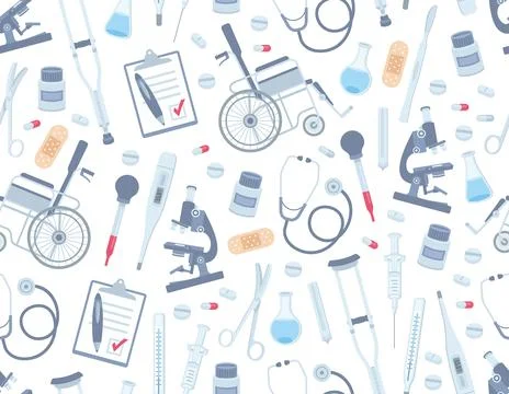 Medical seamless pattern Stock Illustration
