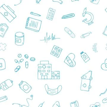 Medical seamless repeat pattern Stock Illustration
