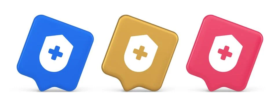 Medical secure shield check plus button approval confidential medicine prot.. Illustrazione stock