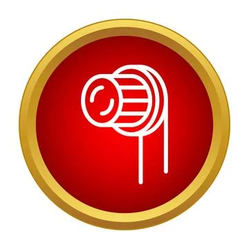 Medical sensor or electrode icon in red circle Stock Illustration