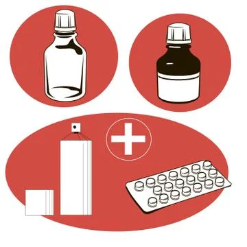 Medical set. Medical objects. Stock Illustration