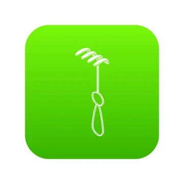 Medical sharp hook icon green vector Stock Illustration