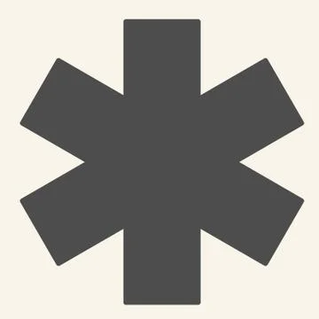 Medical sign star of life solid icon. Hospital ambulance star glyph style Stock Illustration