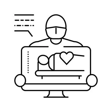 Medical simulation biomedical line icon vector illustration 스톡 일러스트