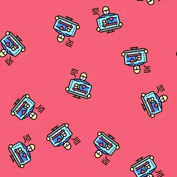 Medical simulation biomedical vector seamless pattern Stock Illustration