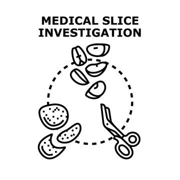 Medical slice investigation analyzing tissue samples Stock Illustration