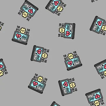 Medical software biomedical vector seamless pattern Illustrazione stock