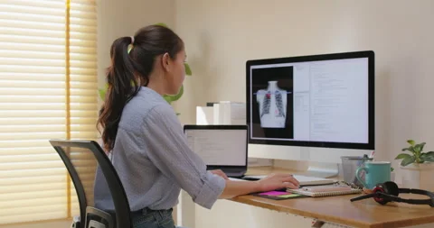 Medical software programmer engineer patient care healthcare tech. Stock Footage 174696787