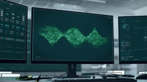 Medical software studying the biotechnological structure of the genetic code 스톡 동영상 266324787
